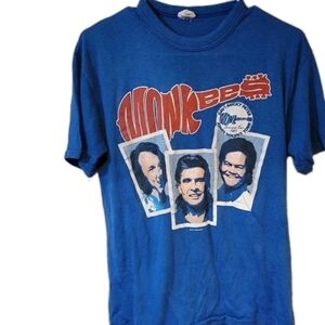 Vintage 1987 The Monkees Summer Band Tour T-Shirt Blue Single Stitch Tee